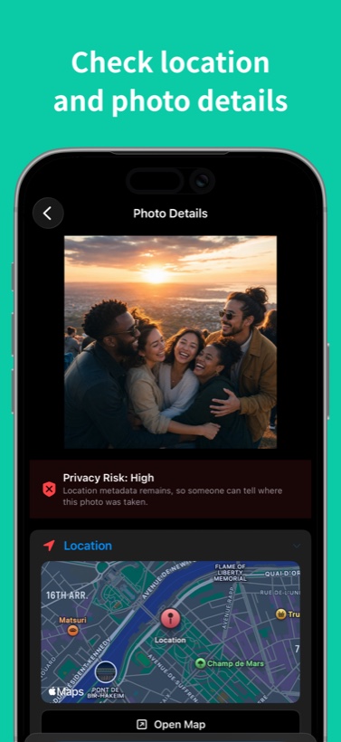 PixelGuard photo detail screen